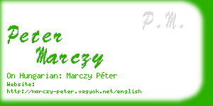 peter marczy business card